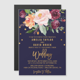Invitación Magnética Boda floral de otoño