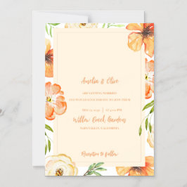 Invitación Magnética Boda Floral de Pradera de Melocotón Suave