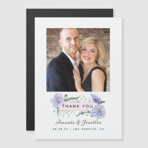 Invitación Magnética Boda floral geométrica de rosa sonrojado y menta