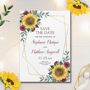 Invitación Magnética Boda floral moderna de girasol ruso