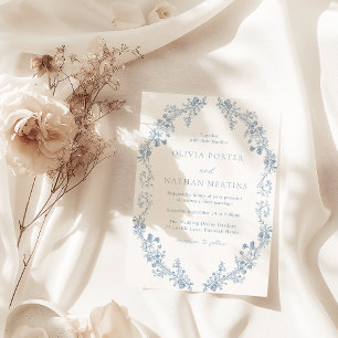 Invitación Magnética Boda Floral Vintage Moderno