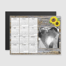 Boda Foto girasoles amarillos Calendario Mini 2021