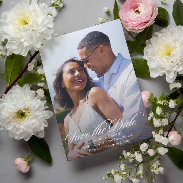 Invitación Magnética Boda fotográfica de Romance radiante salva la fech (Subido por el creador)