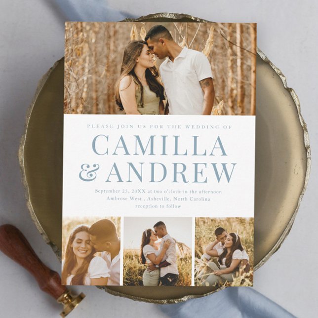 Invitación Magnética Boda fotográfica elegante moderna de 4 (Subido por el creador)