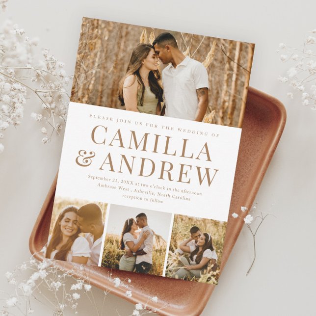 Invitación Magnética Boda fotográfica elegante moderna de 4 (Subido por el creador)