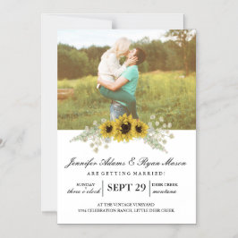 Invitación Magnética Boda fotográfico simple girasoles
