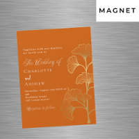 Boda ginkgo hojas quemadas naranja oro lujo