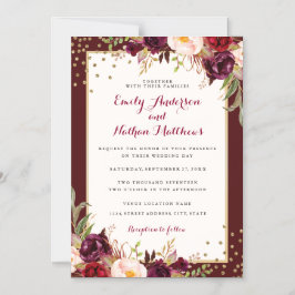 Invitación Magnética Boda Gold Confetti Floral