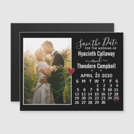 Invitación Magnética Boda Guardar la foto del calendario de abril de 20
