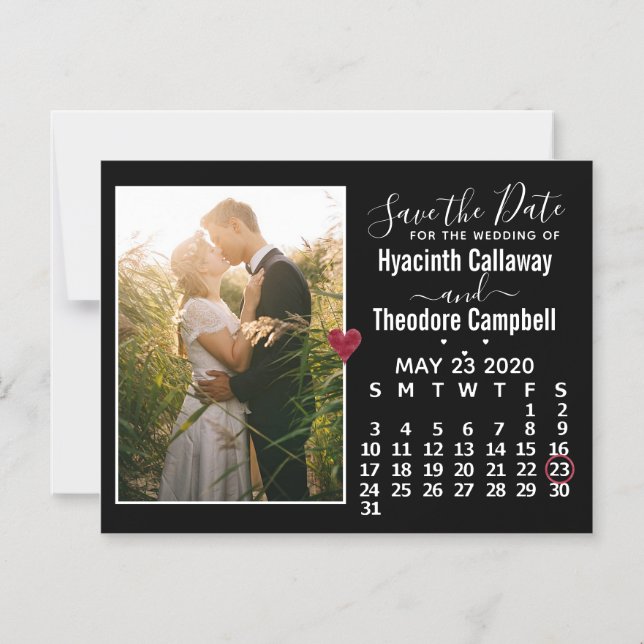 Invitación Magnética Boda Guardar la foto del calendario de mayo de 202 (Anverso)