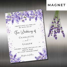 Invitación Magnética Boda lavender violeta de lujo floral
