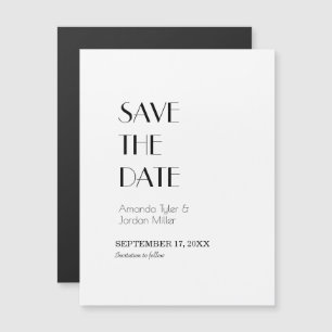 Invitación Magnética Boda minimalista de Art Deco moderna salva la fech