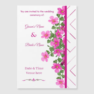 Invitación Magnética Boda Minimalista Flor de Rosa