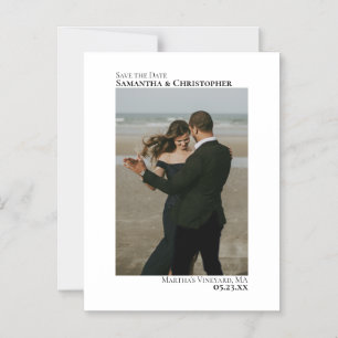 Invitación Magnética Boda minimalista Guardar la foto vertical de fecha