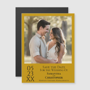 Invitación Magnética Boda Moderna Simple Foto de Guardar la Fecha Marig