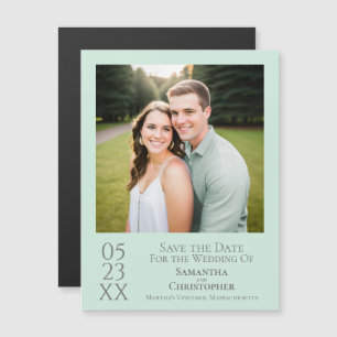 Invitación Magnética Boda Moderna Simple Foto para Guardar la Fecha en 