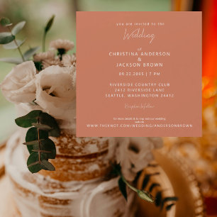 Invitación Magnética Boda moderno de Terracotta