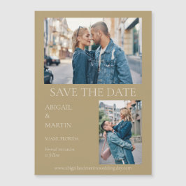 Invitación Magnética Boda moderno Save Date Gold Photo Date Save Date