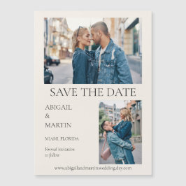 Invitación Magnética Boda moderno Save Date Tan 2 Foto Save The Date