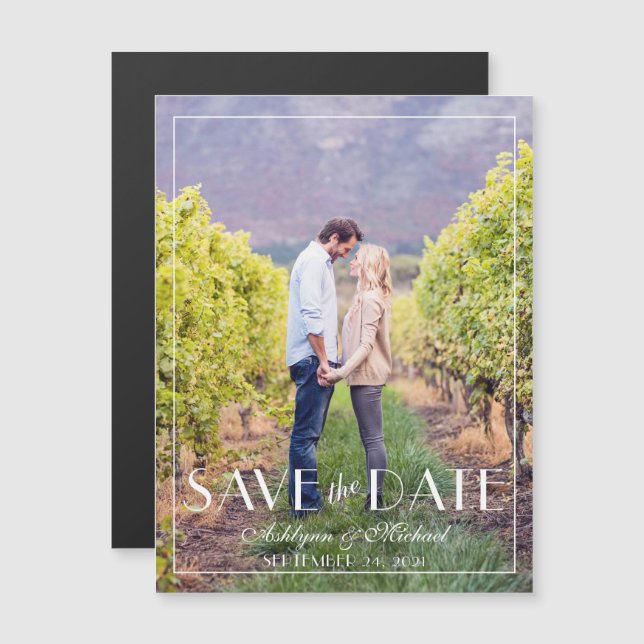 Invitación Magnética Boda moderno y elegante (Anverso/Reverso)