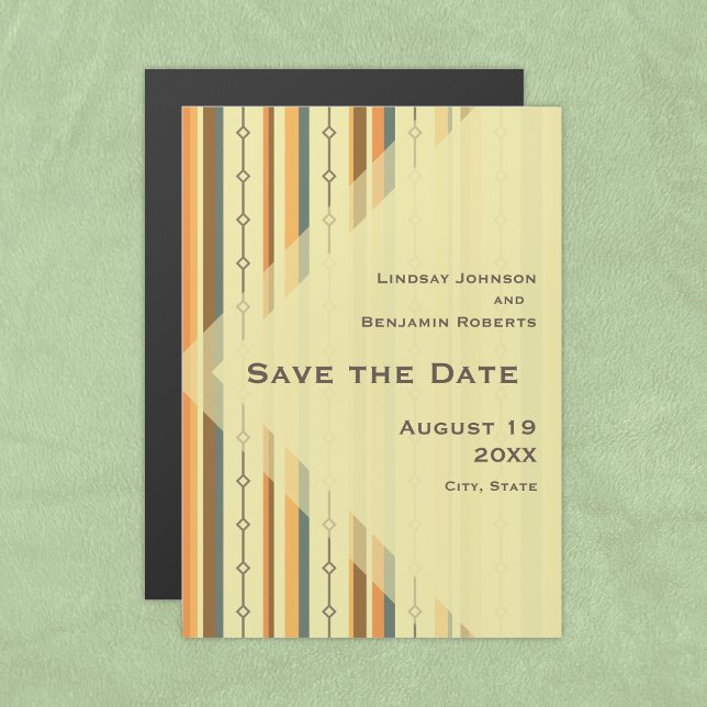 Invitación Magnética Boda retro de inspiración moderna de mediados de s (Subido por el creador)