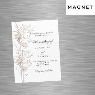 Invitación Magnética Boda rosa de oro blanco silvestre lujo