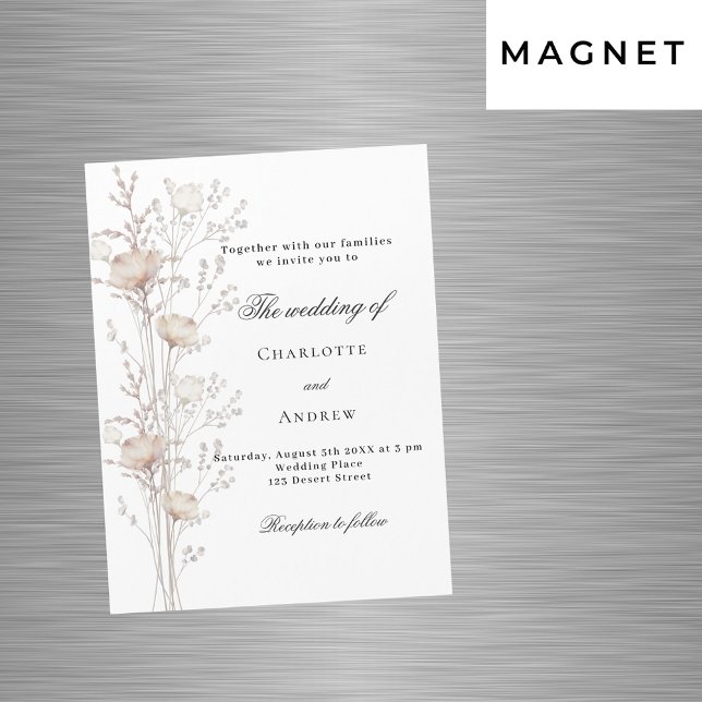 Invitación Magnética Boda rosa de oro blanco silvestre lujo (Subido por el creador)