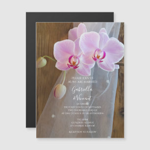 Invitación Magnética Boda rústica de la elegancia de orquídeas