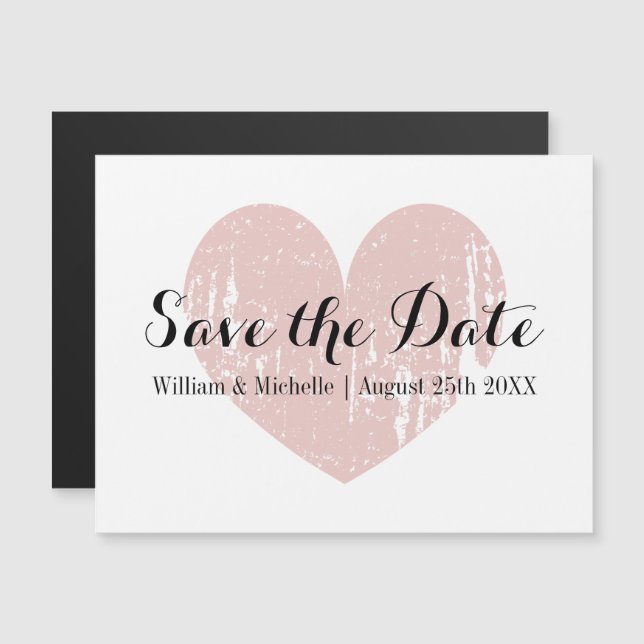Invitación Magnética Boda rústica de madera de asta de ciervo para guar (Anverso/Reverso)