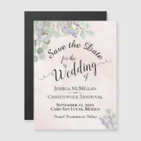 Boda salva la fecha Eucalyptus y Lavender rosa