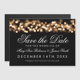 Invitación Magnética Boda Salva La Fecha Oro Hollywood Glam