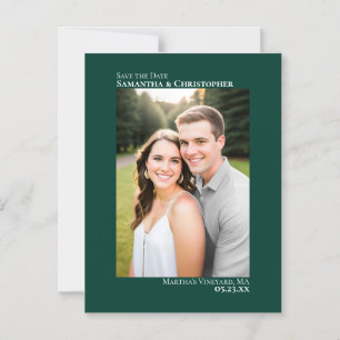 Invitación Magnética Boda Salva la foto vertical verde esmeralda