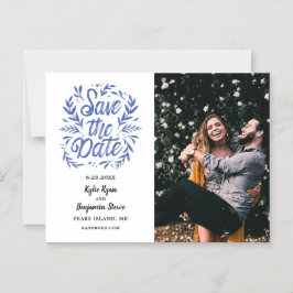 Invitación Magnética Boda Salvar la caligrafía fotográfica de fecha Bot