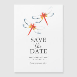 Invitación Magnética Boda Salvar La Fecha Magneos Red Dragonfly