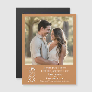 Invitación Magnética Boda Simple Moderna Ahorra la Fecha Foto Dorado Be