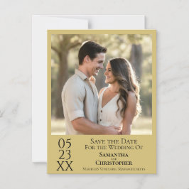 Invitación Magnética Boda simple moderna salva la foto de oro