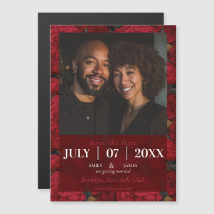 Invitación Magnética Boda soñada con temática de clavel personalizada e