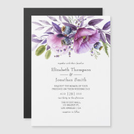 Invitación Magnética Boda Violet Poppy Floral