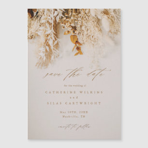 Invitación Magnética Boho Fall Flowers Wedding Save The Date