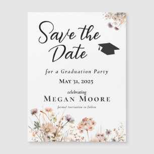 Invitación Magnética Boho Floral Save the Date Magnet