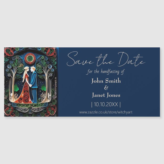 Invitación Magnética Boho Wedding Save the Date Magnet (Anverso)