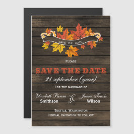 Invitación Magnética Bola Rustic Fall de madera de Barn salva la fecha