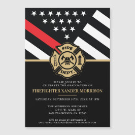 Invitación Magnética Bombero de bomberos graduado del Departamento de B