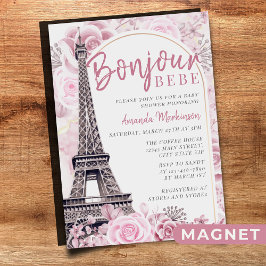 Invitación Magnética Bonjour Bebe Baby Shower