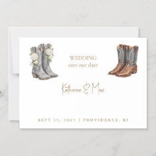 Invitación Magnética Botas de Vaquero Boda Guardar la Fecha