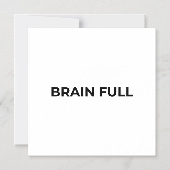 Invitación Magnética Brain Full Minimalist Typographic Magnetic  (Anverso)