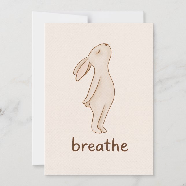 Invitación Magnética Breathe Bunny Minimalist Magnet Card (Anverso)