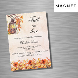 Invitación Magnética Bridal Shower se enamoran florines naranja lujo