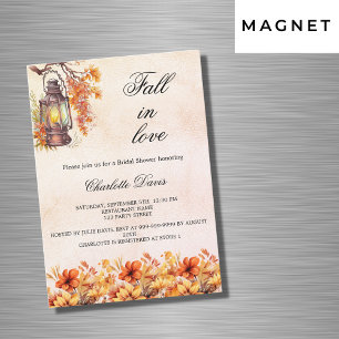 Invitación Magnética Bridal Shower se enamoran florines naranja lujo