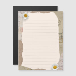 Invitación Magnética Brown Beige Vintage Scrapbook Lined Notes